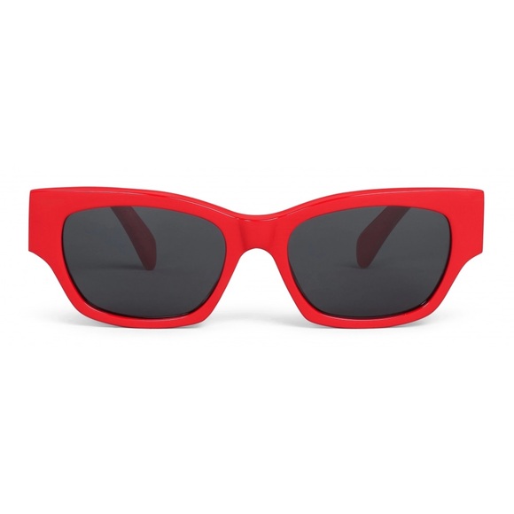 CELINE Women’s Shiny Red Monochroms Cat Eye Sunglasses—54mm - Picture 4 of 16